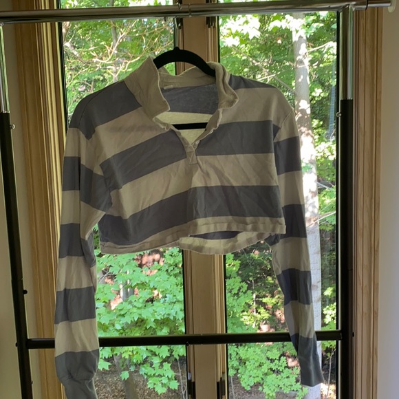 Tillys Cropped Striped Long Sleeve - Picture 1 of 4
